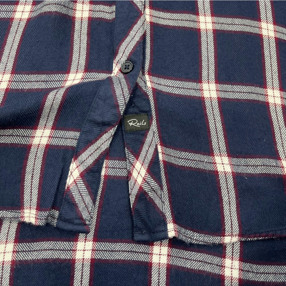 Rails Women's Hunter Shirt Nightfall / White XS Plaid Check Button Blouse Top - Picture 14 of 16